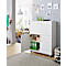Secretaresse, ideaal voor thuiskantoor, uitklapbaar schrijfblad, 2 vakken achter vleugeldeuren, zwenkwielen, hout, B 900 x D 450 x H 1200 mm, wit/wit