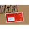 SecurePack papieren documentenhoesje/afleverhoesje, DIN lang, venster links, met opdruk, zelfklevend, 100% recyclebaar glaspapier, rood, 250 stuks