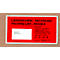 SecurePack papieren documentenhoesje/afleverhoesje, DIN lang, venster links, met opdruk, zelfklevend, 100% recyclebaar glaspapier, rood, 250 stuks