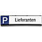 Señal de aparcamiento, "Lieferanten"