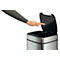 Sensor Poubelle Durable No Touch, 21 l, pour l'intérieur, ouverture/fermeture automatique &amp; manuelle, couvercle amovible, seau intérieur, inox, argent