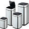 Sensor Poubelle Durable No Touch, pour l'intérieur, ouverture/fermeture automatique &amp; manuelle, couvercle amovible, seau intérieur, inox, argent, div. volumes