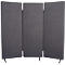 Séparation acoustique Luxor, 3 panneaux, avec pieds, env. 19 kg, dimensions totales L 1830 x P 35 x H 1680 mm, matériaux recyclés, gris ardoise