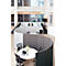 Séparation acoustique Luxor, 3 panneaux, avec pieds, env. 19 kg, dimensions totales L 1830 x P 35 x H 1680 mm, matériaux recyclés, gris clair