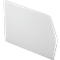 White, rectangular object with chamfered edges and rounded corners.
