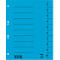Blue index card dividers with black lines and page numbers. Brand logo in the bottom right.
