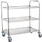 Serveerwagen, rvs, laadvlak L 820 x B 500 mm, draagvermogen 150 kg, 3 etages