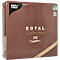 Servetten Papstar Royal Collection, 5 x 50 stuks, 1/4 vouw, stoflook, 400 x 400 mm, papier, bruin
