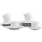 Service à café Caterado ISTA, pour 6 personnes, 18 pièces, tasses supérieures/sous-tasses/assiettes à dessert, porcelaine, lavable au lave-vaisselle, blanc