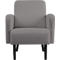 Sessel meet® by Paperflow LISBOA, desinfektionsmittelbeständiger Kunstlederbezug grau, Fußgestell schwarz, B 710 x T 815 x H 830 mm