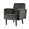 Sessel meet® by Paperflow LISBOA Samtbezug anthrazit, Fußgestell schwarz, B 710 x T 815 x H 830 mm