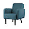 Sessel meet® by Paperflow LISBOA, Stoffbezug blau, Fußgestell schwarz, B 710 x T 815 x H 830 mm