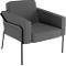 Sessel meet® by Paperflow MEDSO Klassik L, gepolstert, Sitzfläche austauschbar, B 750 x T 743 x H 736 mm, Stoff und Stahl, anthrazit/mattschwarz