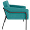 Sessel meet® by Paperflow MEDSO Klassik L, gepolstert, Sitzfläche austauschbar, B 750 x T 743 x H 736 mm, Stoff und Stahl, blau/mattschwarz