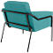 Sessel meet® by Paperflow MEDSO Klassik L, gepolstert, Sitzfläche austauschbar, B 750 x T 743 x H 736 mm, Stoff und Stahl, blau/mattschwarz