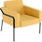 Sessel meet® by Paperflow MEDSO Klassik L, gepolstert, Sitzfläche austauschbar, B 750 x T 743 x H 736 mm, Stoff und Stahl, gelb/mattschwarz