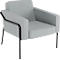 Sessel meet® by Paperflow MEDSO Klassik L, gepolstert, Sitzfläche austauschbar, B 750 x T 743 x H 736 mm, Stoff und Stahl, grau/mattschwarz