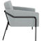 Sessel meet® by Paperflow MEDSO Klassik L, gepolstert, Sitzfläche austauschbar, B 750 x T 743 x H 736 mm, Stoff und Stahl, grau/mattschwarz