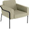 Sessel meet® by Paperflow MEDSO Klassik L, gepolstert, Sitzfläche austauschbar, B 750 x T 743 x H 736 mm, Stoff und Stahl, grün/mattschwarz