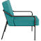 Sessel meet® by Paperflow MEDSO Klassik M, gepolstert, Sitzfläche austauschbar, B 580 x T 743 x H 736 mm, Stoff und Stahl, blau/mattschwarz