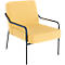 Sessel meet® by Paperflow MEDSO Klassik M, gepolstert, Sitzfläche austauschbar, B 580 x T 743 x H 736 mm, Stoff und Stahl, gelb/mattschwarz