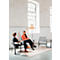 Sessel meet® by Paperflow MEDSO Klassik M, gepolstert, Sitzfläche austauschbar, B 580 x T 743 x H 736 mm, Stoff und Stahl, grau/mattschwarz
