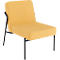 Sessel meet® by Paperflow MEDSO Klassik S, gepolstert, Sitzfläche austauschbar, B 580 x T 743 x H 736 mm, Stoff und Stahl, gelb/mattschwarz