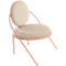 Sessel Meet by Paperflow Saturne, B 700 x T 730 x H 880 mm, Samt, Rosa/Elfenbein