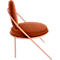 Sessel Meet by Paperflow Saturne, B 700 x T 730 x H 880 mm, Samt, Rosa/Rost
