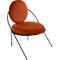 Sessel Meet by Paperflow Saturne, B 700 x T 730 x H 880 mm, Samt, Schwarz/Rost