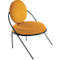 Sessel Meet by Paperflow Saturne, B 700 x T 730 x H 880 mm, Samt, Schwarz/Safran