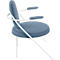 Sessel Meet by Paperflow Saturne, mit Armlehnen, B 700 x T 730 x H 880 mm, Stahlrohr, Kunstleder, Weiß/Blau