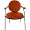 Sessel Meet by Paperflow Saturne, mit Armlehnen, B 700 x T 730 x H 880 mm, Stahlrohr, Samt, Schwarz/Rost