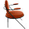 Sessel Meet by Paperflow Saturne, mit Armlehnen, B 700 x T 730 x H 880 mm, Stahlrohr, Samt, Schwarz/Rost