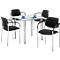 Set avantageux : 4 chaises Styl - empilable- noir et 1 table 800 x 800 mm - gris clair