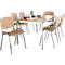 Set avantageux : 6 chaises en bois ISO WOOD et 1 table 1600 x 800 mm, hêtre