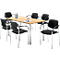 Set avantageux : 6 chaises Styl - empilable- noir et 1 table 1600 x 800 mm - décor hêtre