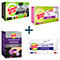 Divers produits de nettoyage Scotch-Brite : éponges et tampons pour la cuisine et la salle de bain. Certains produits sont étiquetés "GRILL", "BATH" et "MAGIC PAD".