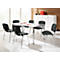 Set de 6 chaises ISO BASIC, tissu anthracite et 1 table 1600 x 800 mm, blanc 