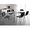 Set de 6 chaises ISO BASIC, tissu anthracite et 1 table 1600 x 800 mm, gris clair 