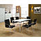 Set de 6 chaises SAMBA, similicuir noir et 1 table 1600 x 800 mm, gris clair