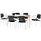 Set de 6 chaises STYL, noir et 1 table 1600 x 800 mm, érable 