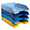 Set de classement Exacompta BEE BLUE Combo-Midi, 4 pièces, pour format A4+, empilable, porte-étiquette, Ange Bleu, polystyrène, multicolore