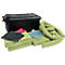 Set de secours en cas de fuite dans une valise à roulettes amovible. Couvercle, 132 pièces, pour produits chimiques jaune, capacité 150 L