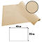 Tapis de cuisson beige. Agrandissement du matériau en haut à droite. En dessous, croquis avec dimensions : 40 x 30 cm.