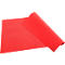 Papier rouge, partiellement enroulé, sur fond blanc.
