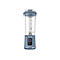 Blauer Ninja Standmixer mit transparentem Becher, Messskala und Start-Stopp-Taste vor weißem Hintergrund.