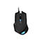 Schwarze Gaming-Maus mit blau beleuchtetem Shark Force Schriftzug und DPI-Taste vor weißem Hintergrund.