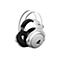 Weißes Sharkoon-Gaming-Headset mit schwarzem Polster vor neutralem Hintergrund.