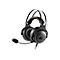 Schwarzes Sharkoon Gaming-Headset mit Ohrpolstern aus Kunstleder und biegsamem Mikrofon vor weißem Hintergrund.